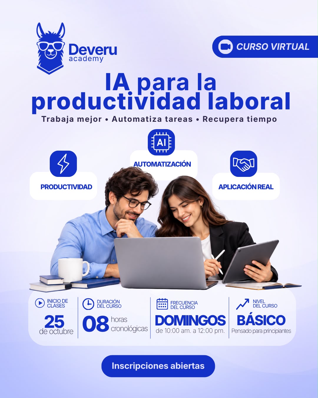 Afiche del curso IA para la productividad laboral